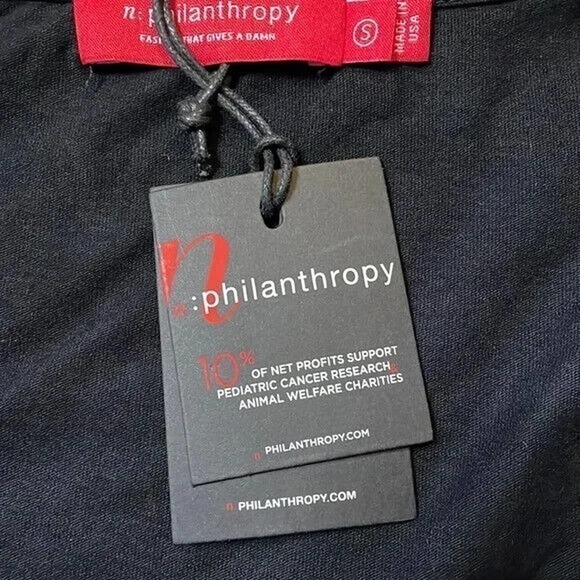 n:PHILANTHROPY Grace Black Cat Top Black Women's Size Small NEW MSRP 148.00 - Picture 5 of 6